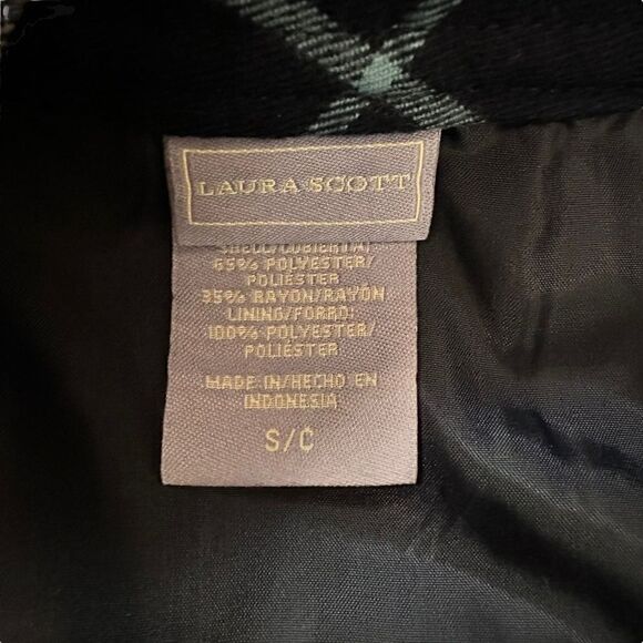 Laura Scott ~ Blue Plaid Skirt ~ fully lined ~ front side pockets ~ size small - Picture 4 of 9